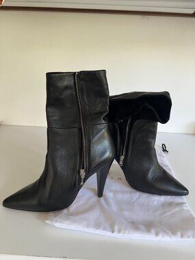 IRO Leather black slouch ankle boot size 10